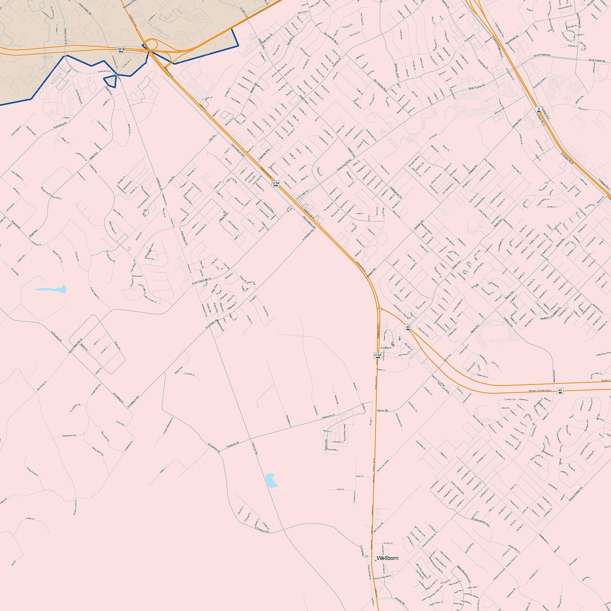 Colorcast Zip Code Style Wall Map of College Station, TX