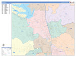 Colorcast Zip Code Style Wall Map of Conroe, TX