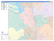 Colorcast Zip Code Style Wall Map of Conroe, TX