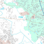 Premium Style Wall Map of Conroe, TX