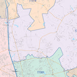 Colorcast Zip Code Style Wall Map of Conroe, TX