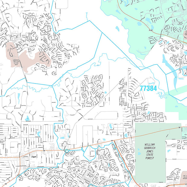 Premium Style Wall Map of Conroe, TX – Texas Map Store