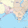 Colorcast Zip Code Style Wall Map of Corpus Christi, TX