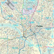 Premium Style Wall Map of Dallas, TX