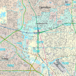 Premium Style Wall Map of Dallas, TX