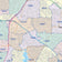Colorcast Zip Code Style Wall Map of Dallas, TX