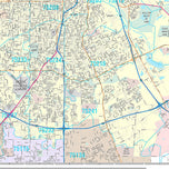 Premium Style Wall Map of Dallas, TX