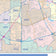 Colorcast Zip Code Style Wall Map of Dallas, TX