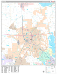 Premium Style Wall Map of Denton, TX