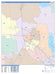 Colorcast Zip Code Style Wall Map of Denton, TX