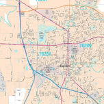 Premium Style Wall Map of Denton, TX