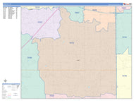 Colorcast Zip Code Style Wall Map of Desoto, TX
