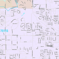 Premium Style Wall Map of DeSoto, TX
