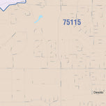 Colorcast Zip Code Style Wall Map of Desoto, TX