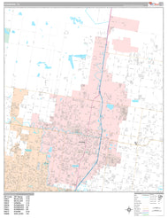 Premium Style Wall Map of Edinburg, TX