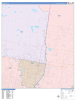 Colorcast Zip Code Style Wall Map of Edinburg, TX