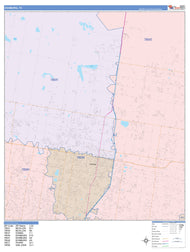 Colorcast Zip Code Style Wall Map of Edinburg, TX