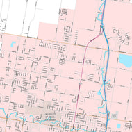 Premium Style Wall Map of Edinburg, TX
