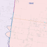 Colorcast Zip Code Style Wall Map of Edinburg, TX