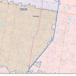 Colorcast Zip Code Style Wall Map of Edinburg, TX