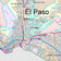 Colorcast Zip Code Style Wall Map of El Paso, TX