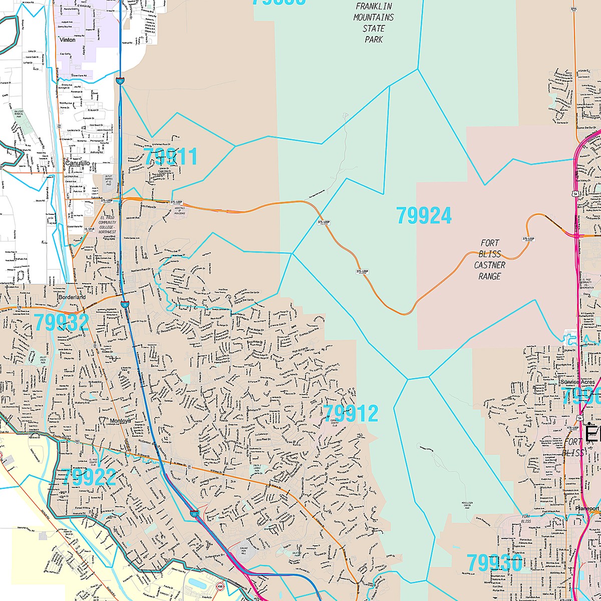 Premium Style Wall Map of El Paso by Market Maps
