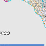 Colorcast Zip Code Style Wall Map of El Paso, TX