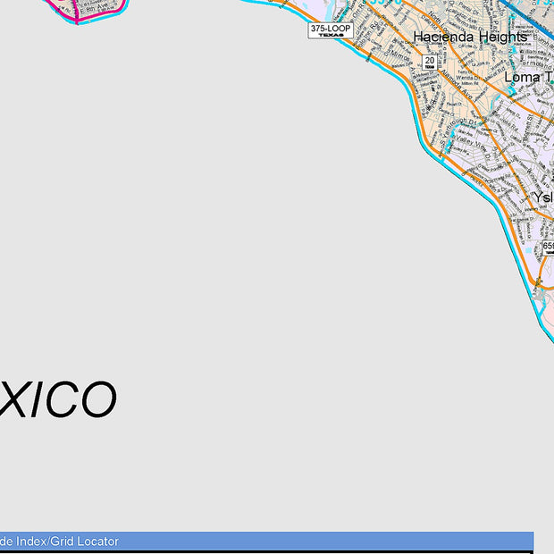 Colorcast Zip Code Style Wall Map of El Paso, TX – Texas Map Store