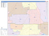 Colorcast Zip Code Style Wall Map of Euless, TX