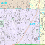 Premium Style Wall Map of Euless, TX