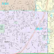 Premium Style Wall Map of Euless, TX
