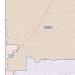 Colorcast Zip Code Style Wall Map of Euless, TX