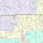 Premium Style Wall Map of Euless, TX