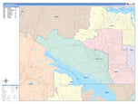 Colorcast Zip Code Style Wall Map of Flower Mound, TX