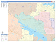 Colorcast Zip Code Style Wall Map of Flower Mound, TX