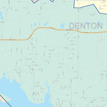 Colorcast Zip Code Style Wall Map of Flower Mound, TX