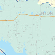 Colorcast Zip Code Style Wall Map of Flower Mound, TX