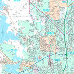 Premium Style Wall Map of Fort Worth, TX