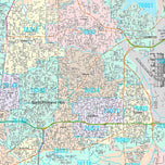 Premium Style Wall Map of Fort Worth, TX