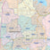 Colorcast Zip Code Style Wall Map of Fort Worth, TX