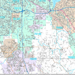 Premium Style Wall Map of Fort Worth, TX