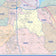Colorcast Zip Code Style Wall Map of Fort Worth, TX