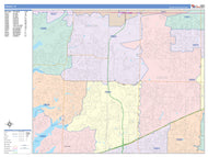 Colorcast Zip Code Style Wall Map of Frisco, TX