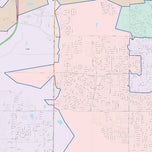 Colorcast Zip Code Style Wall Map of Frisco, TX