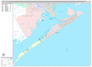 Premium Style Wall Map of Galveston, TX