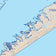Colorcast Zip Code Style Wall Map of Galveston, TX
