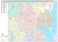 Premium Style Wall Map of Garland, TX