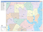 Colorcast Zip Code Style Wall Map of Garland, TX