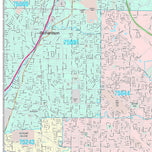 Premium Style Wall Map of Garland, TX