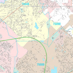 Premium Style Wall Map of Garland, TX